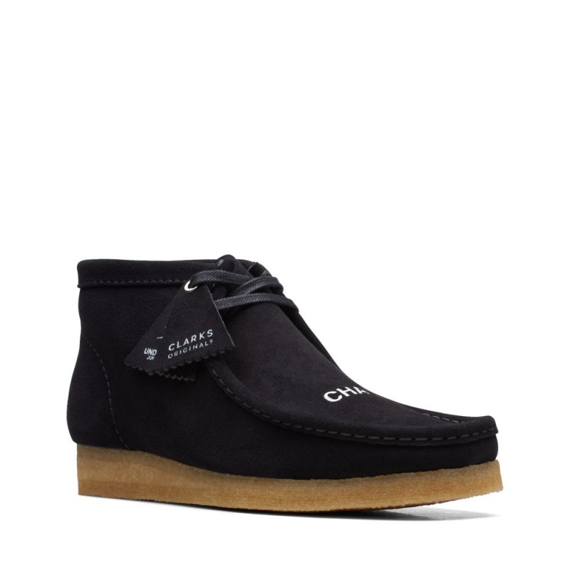 Pánské Kotníkové Boty Clarks Wallabee Boot Černé | CZ-451896