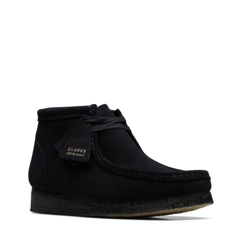 Pánské Kotníkové Boty Clarks Wallabee Boot Černé | CZ-273601