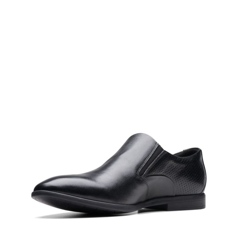 Pánské Loafers Clarks Boswyn Slip Černé | CZ-710465