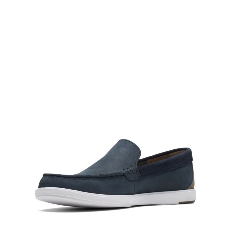 Pánské Loafers Clarks Bratton Tmavě Blankyt | CZ-137956