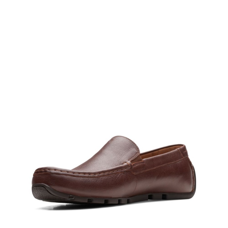 Pánské Loafers Clarks Oswick Plain Tmavě Hnědé | CZ-125496