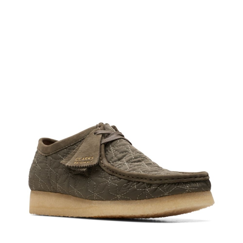 Pánské Obuv Clarks Wallabee Olivy Zelené | CZ-728340