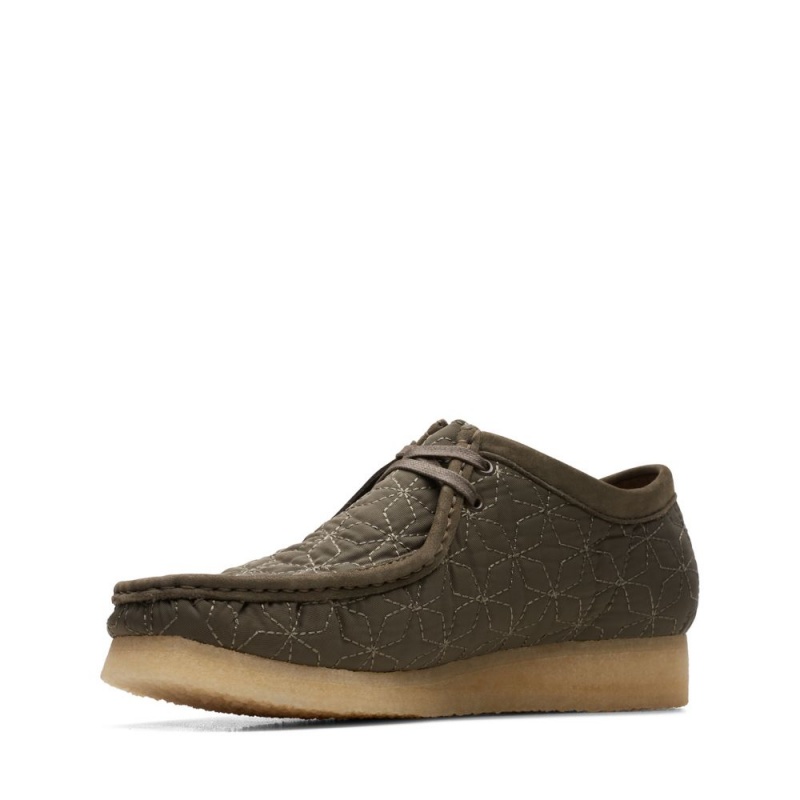 Pánské Obuv Clarks Wallabee Olivy Zelené | CZ-728340