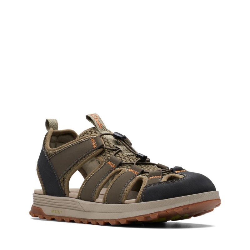 Pánské Sandály Clarks ATL Trek Wave Olivy Zelené | CZ-745361