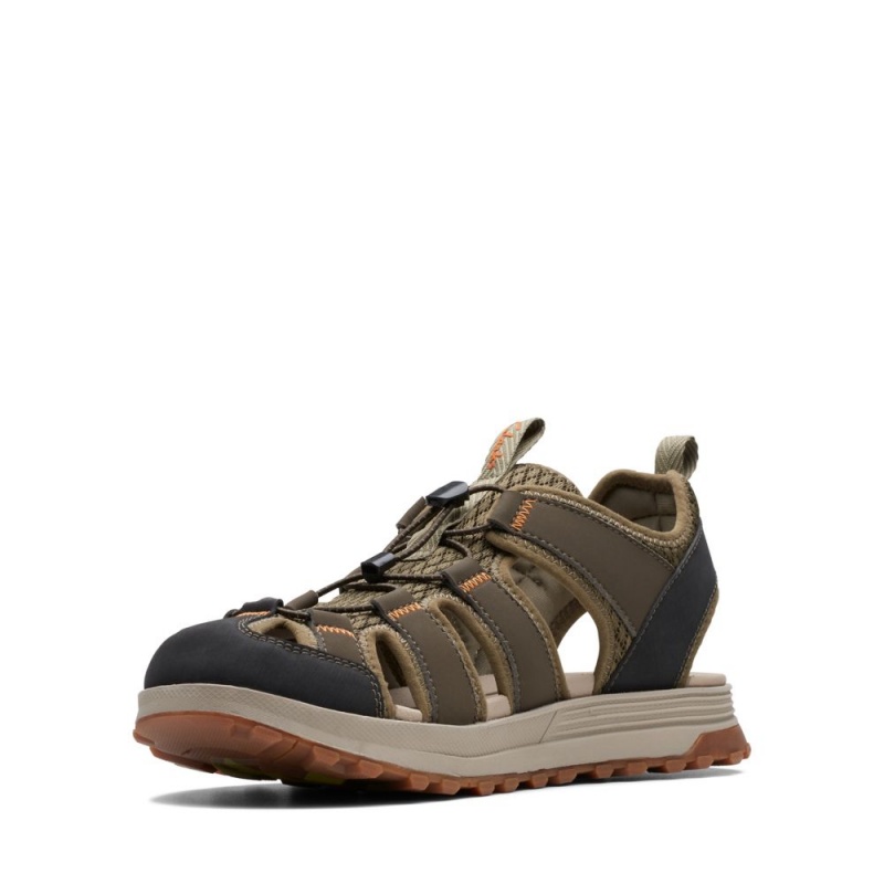 Pánské Sandály Clarks ATL Trek Wave Olivy Zelené | CZ-745361