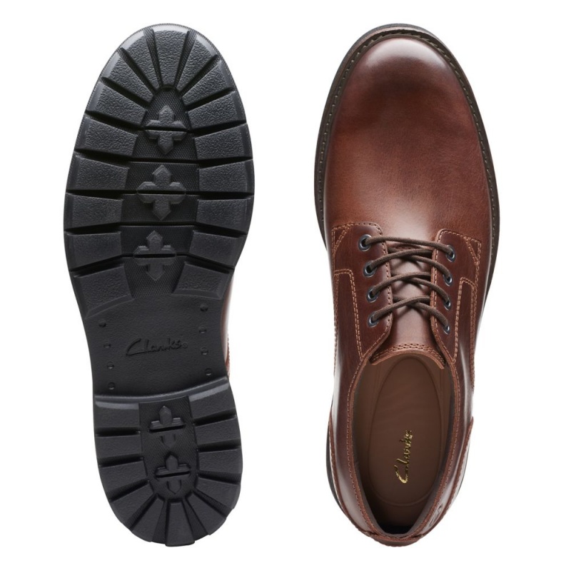 Pánské Společenské Boty Clarks Batcombe Tie Tmavě Hnědé | CZ-523609