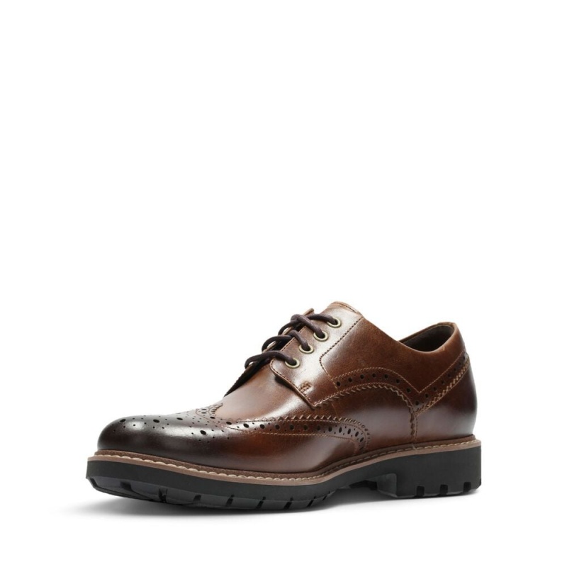 Pánské Společenské Boty Clarks Batcombe Wing Tmavě Hnědé | CZ-486395