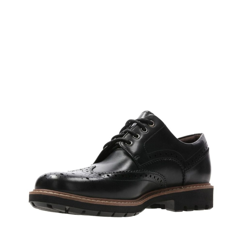 Pánské Společenské Boty Clarks Batcombe Wing Černé | CZ-376849