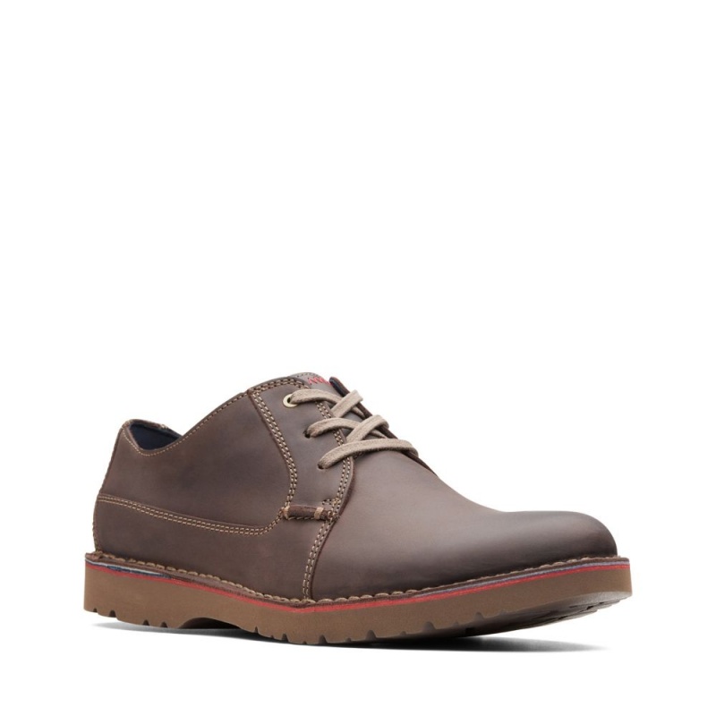 Pánské Společenské Boty Clarks Vargo Plain Tmavě Hnědé | CZ-106732