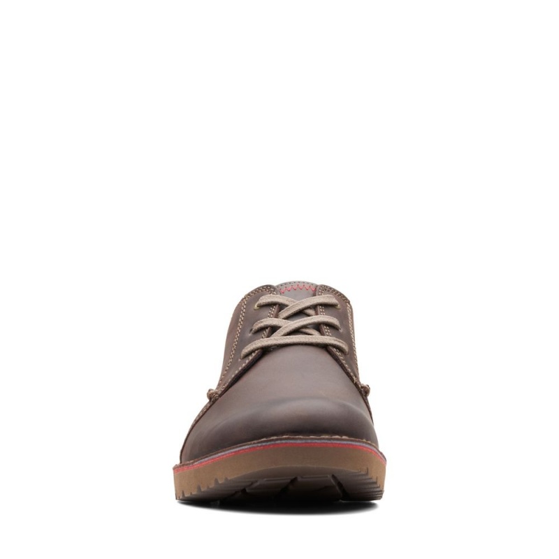 Pánské Společenské Boty Clarks Vargo Plain Tmavě Hnědé | CZ-106732