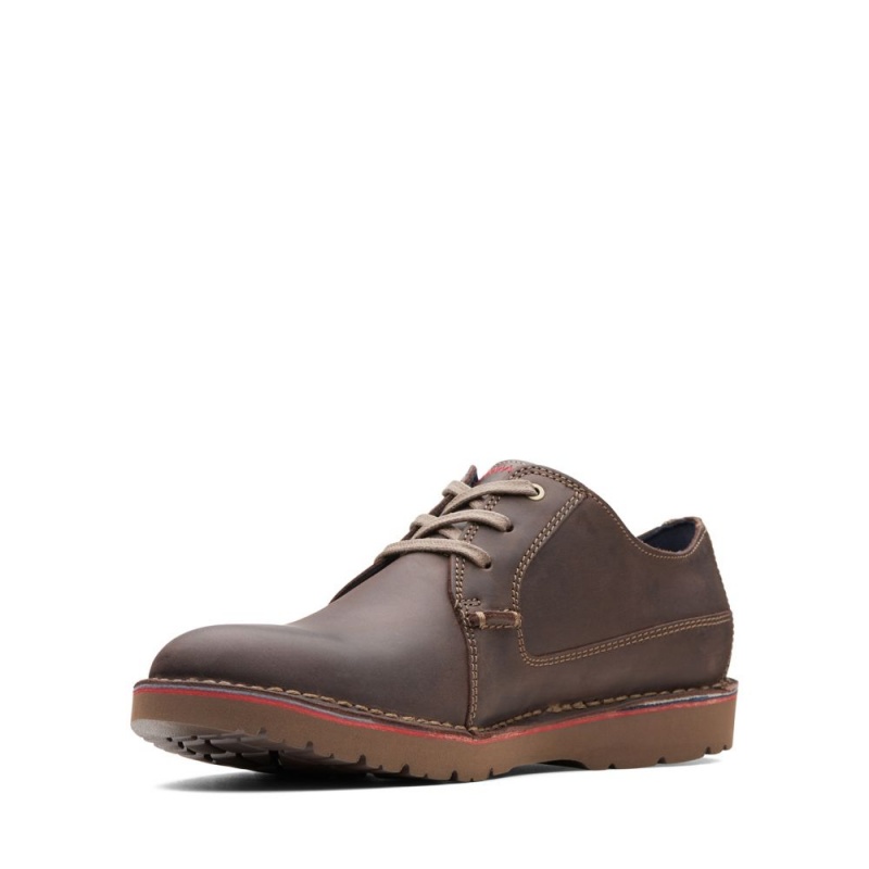 Pánské Společenské Boty Clarks Vargo Plain Tmavě Hnědé | CZ-106732