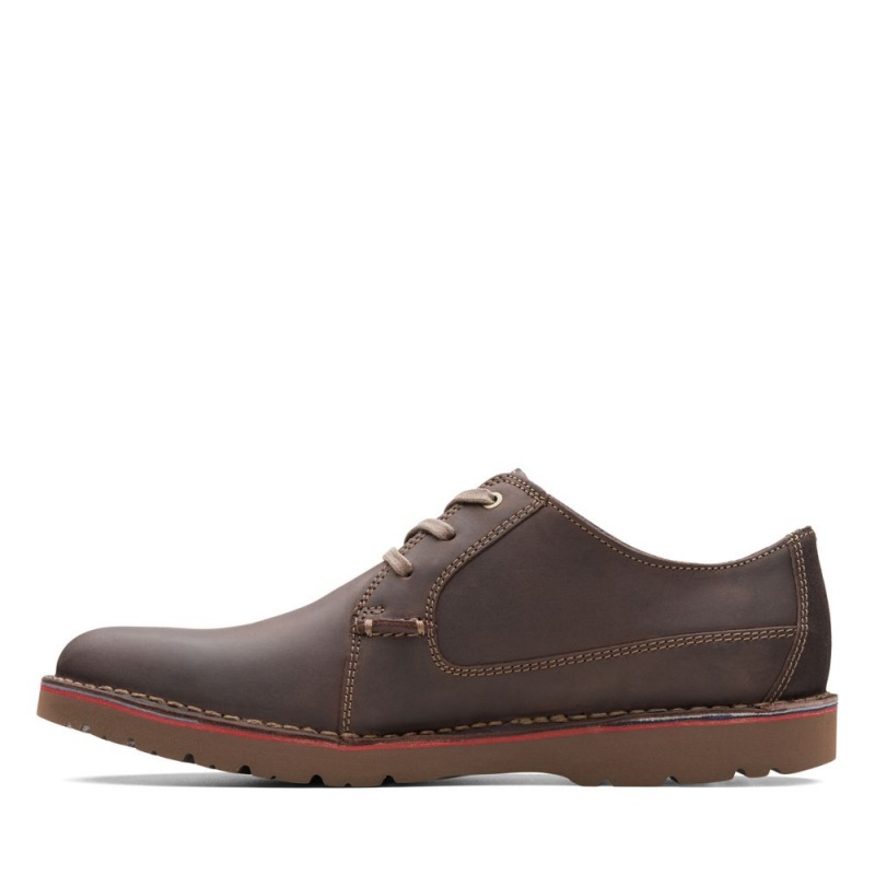 Pánské Společenské Boty Clarks Vargo Plain Tmavě Hnědé | CZ-106732