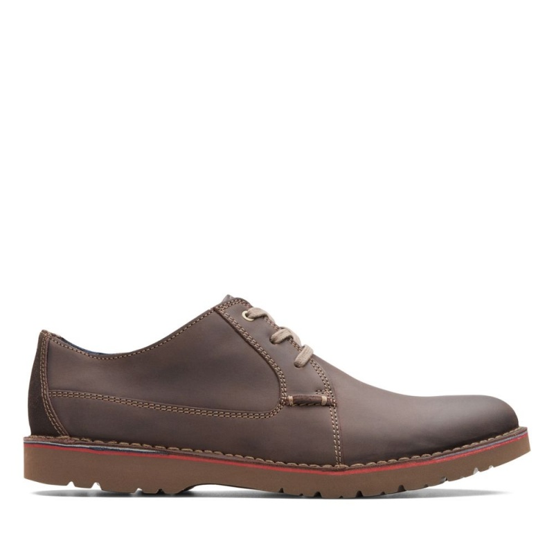 Pánské Společenské Boty Clarks Vargo Plain Tmavě Hnědé | CZ-106732