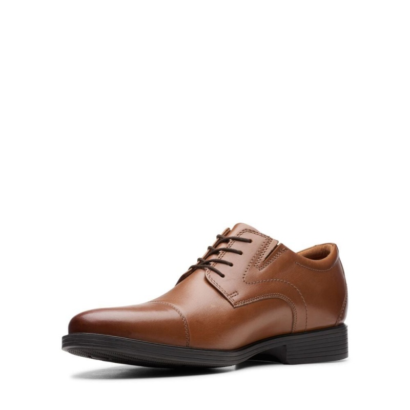 Pánské Společenské Boty Clarks Whiddon Cap Tmavě Hnědé | CZ-580416