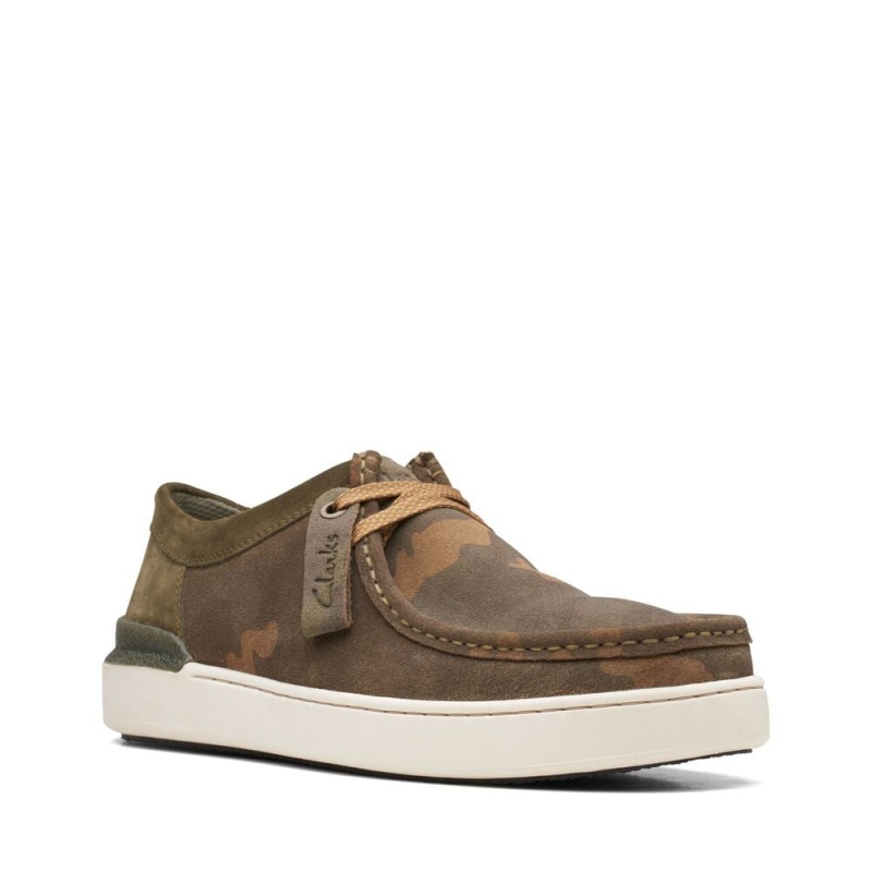 Pánské Tenisky Clarks Court Lite Wally Olivy Zelené | CZ-837254